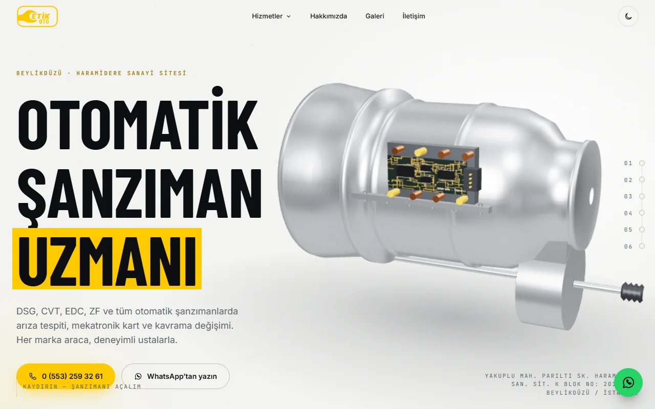 Etik Oto web sitesi